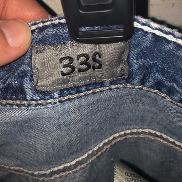 BKE MENS CARTER Jeans BKE Denim size 33S cowboy jeans distressed look short - Picture 3 of 7